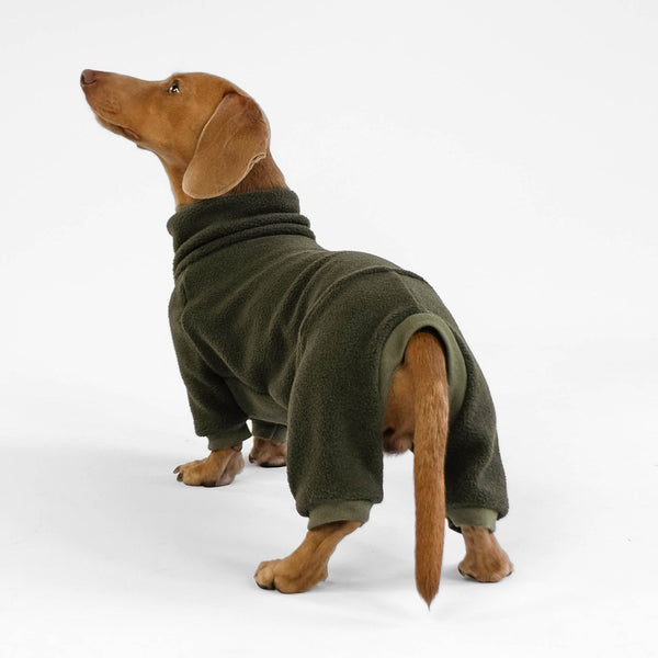 Dachshund Overall Fleece DarkOlive