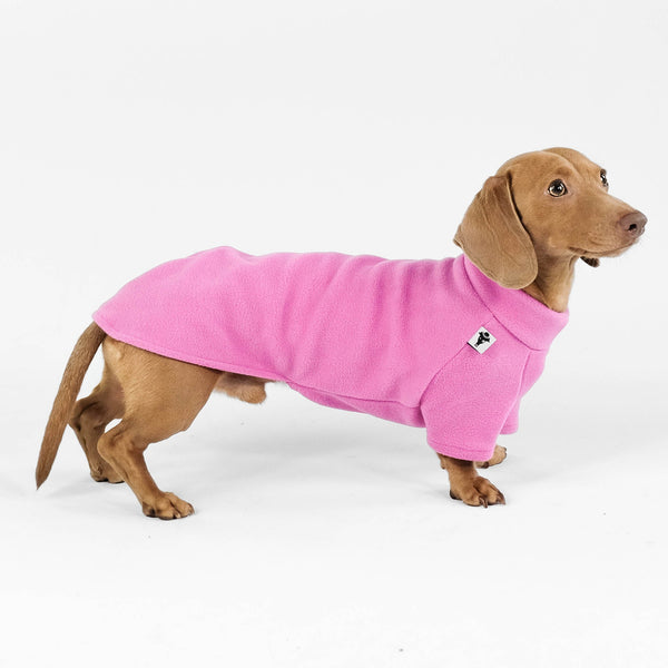 Dachshund Fleece Sweater Bubblegum