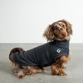 Bild in Galerie-Betrachter laden, Fleece Shirt Dackel Anthrazit – Hundepullover und Hundekleidung für Dackel und Windhunde – Seitenansicht am Hund