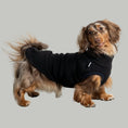 Bild in Galerie-Betrachter laden, Fleece Shirt Dackel Schwarz – Hundepullover und Hundekleidung für Dackel und Windhunde – Seitenansicht am Hund