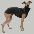 Bild in Galerie-Betrachter laden, Fleece Shirt Iggy Anthrazit – hochwertige Hundekleidung für Dackel, Windspiele und Windhunde von Karma Hund Berlin – Ganzkörperansicht am Hund