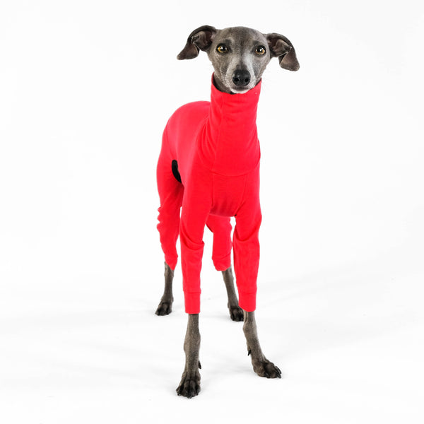 Italian Greyhound Second Skin Overall Red