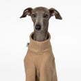 Bild in Galerie-Betrachter laden, Pullover Iggy Camel – Close-up am Hund – hochwertige Hundekleidung von Karma Hund