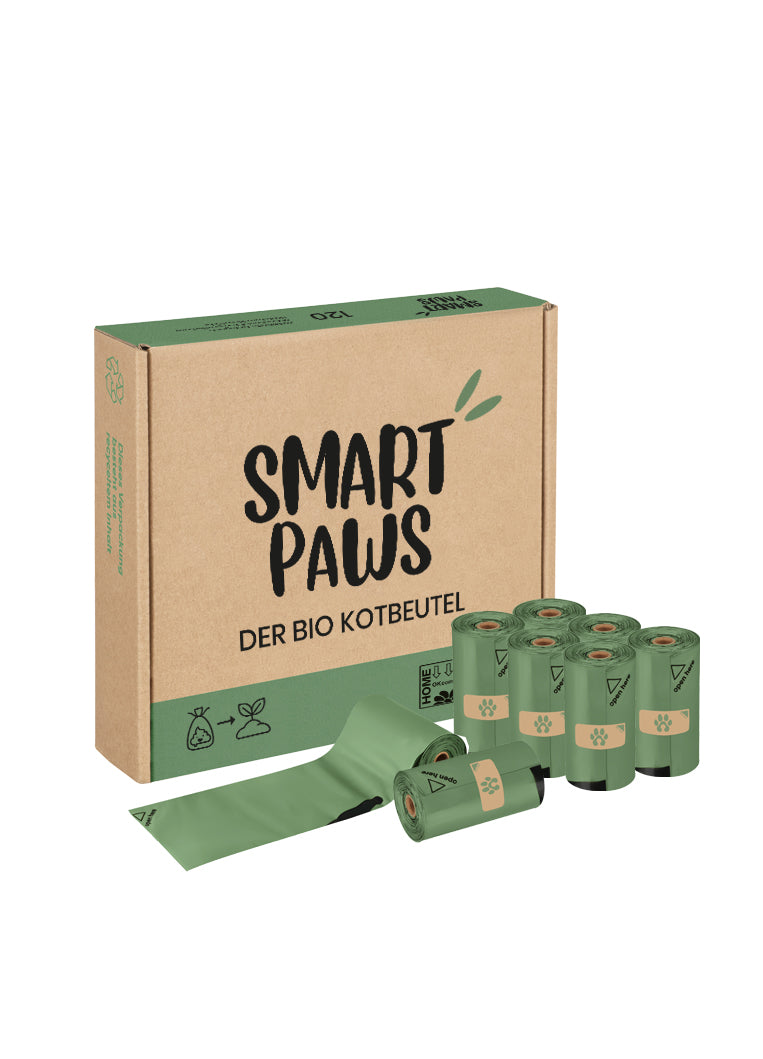Hundekotbeutel 120 Stück, 8 Rollen, Packung von Smart Paws