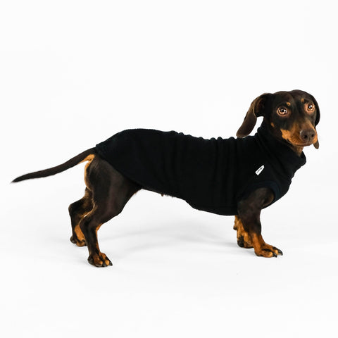 Dackel Fleece Long Shirt 2.0 in Schwarz