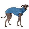 Bild in Galerie-Betrachter laden, Fleece Shirt Iggy Sky Blue – hochwertige Hundekleidung für Dackel, Windspiele und Windhunde von Karma Hund Berlin – Ganzkörperansicht am Hund
