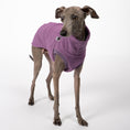 Bild in Galerie-Betrachter laden, Fleece Shirt Iggy Violet – Close-up am Hund – hochwertige Hundekleidung von Karma Hund

