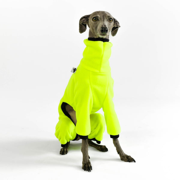 Neon Yellow Fleece Overall Italian Greyhound