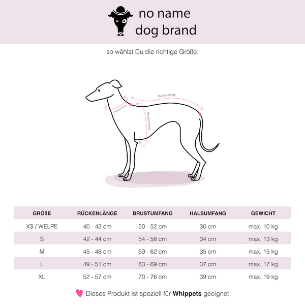 SECOND SKIN OVERALL für Whippet / Silken Windsprite / Podenco in Black