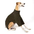 Bild in Galerie-Betrachter laden, Pullover Windhund Dark Olive – ergonomischer Schnitt für Dackel und Windhunde – handgefertigte Hundekleidung
