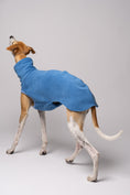 Bild in Galerie-Betrachter laden, Whippet trägt handgenähtes Hundeshirt aus Polar Fleece – perfekt angepasst für lange Rücken und schmale Taillen
