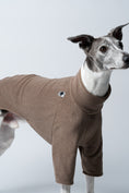Bild in Galerie-Betrachter laden, Whippet Seite: Ideal sitzender Pullover in Walnut, Rücken gerade, Beine entspannt
